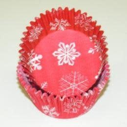 Snowflake Red Baking Cups (30-35ct)
