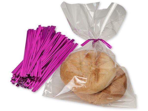 Twist Ties (Hot Pink Metallic) Pkg of 25