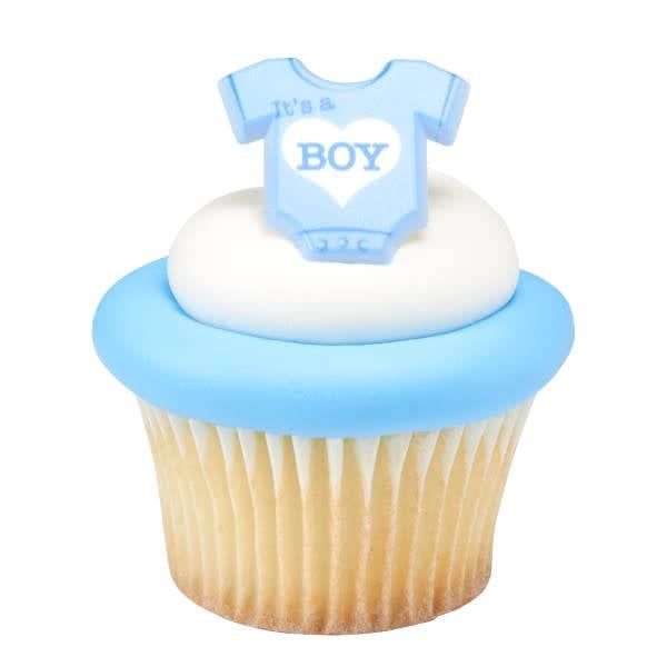 "It's A Boy" Onesie Cupcake Rings (12/pkg)