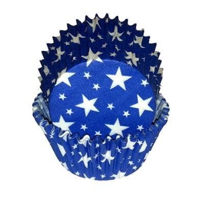 Blue with White Stars Baking Cups (30-35ct)