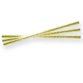 Gold Glitter Twist Ties (4") -25ct