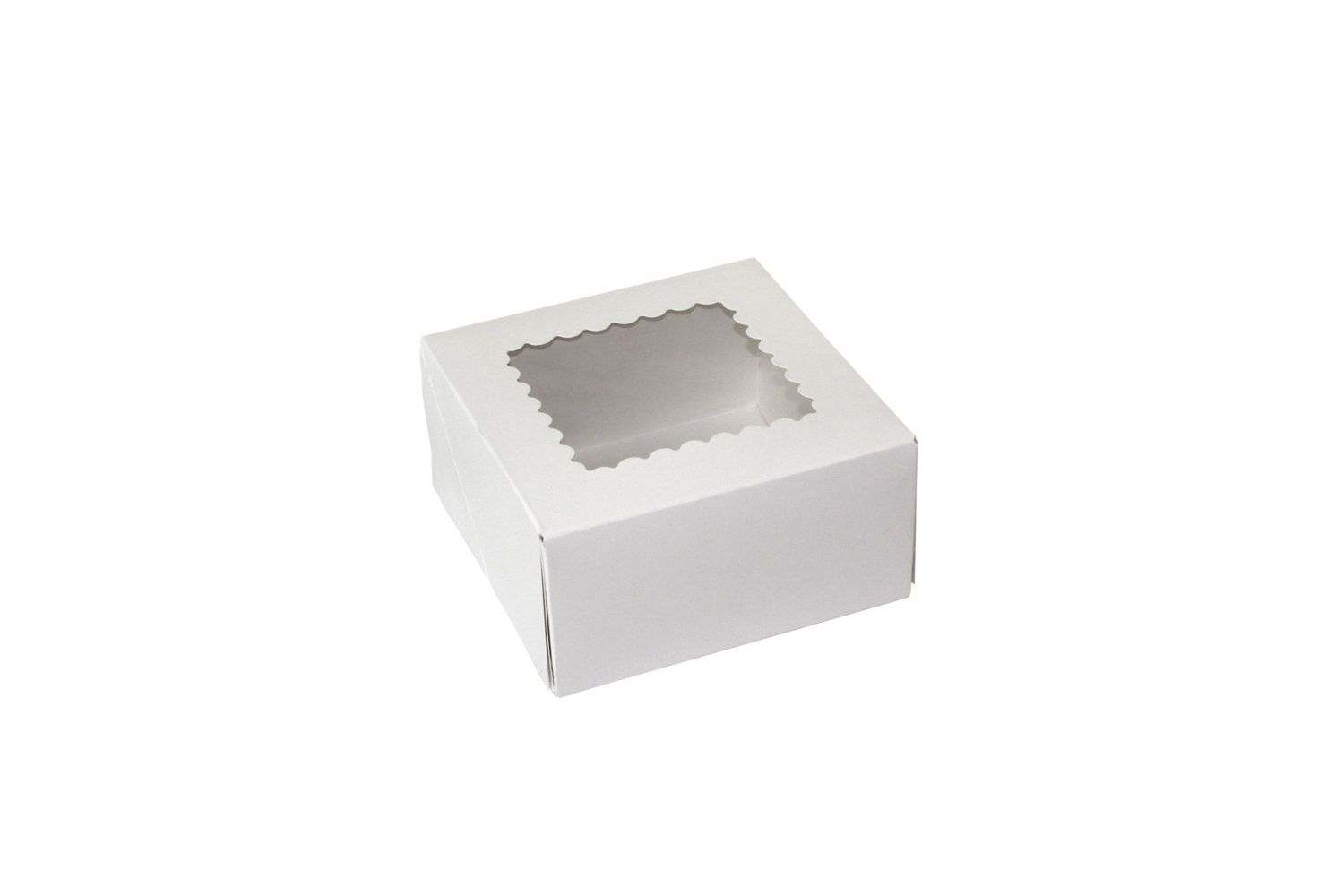 6 x 6 x 3 White Bakery Box with Window