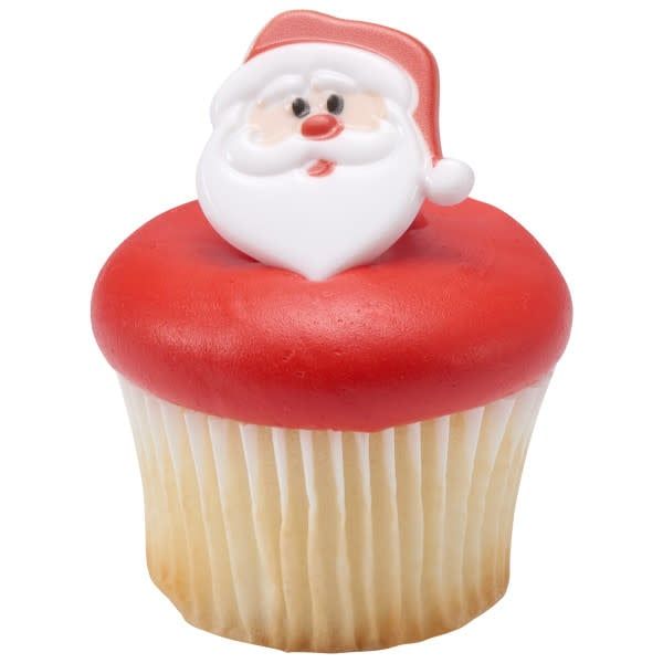 Santa Face Cupcake Rings (12/pkg)