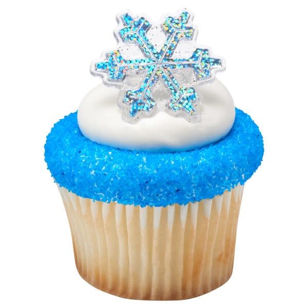Hologram Snowflake Cupcake Rings (12/pkg)