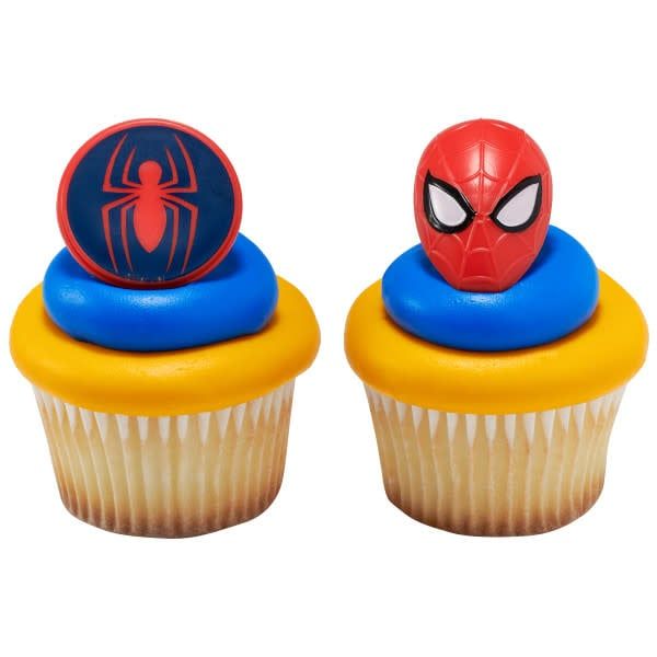 Spiderman Spider &amp; Mask Cupcake Rings (12/pkg)