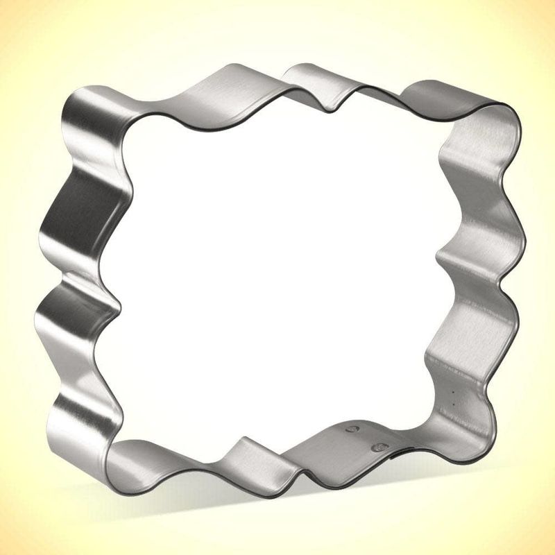 Fancy Rectangle Plaque Cookie Cutter (4")