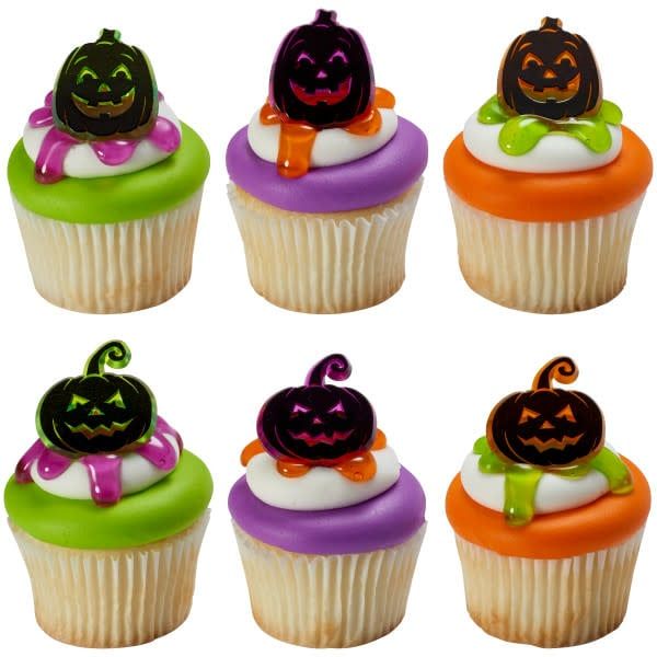 Pumpkin Silhouette Cupcake Rings (12/pkg)