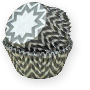 Black and Silver Chevron Baking Cups (approx 35ct)