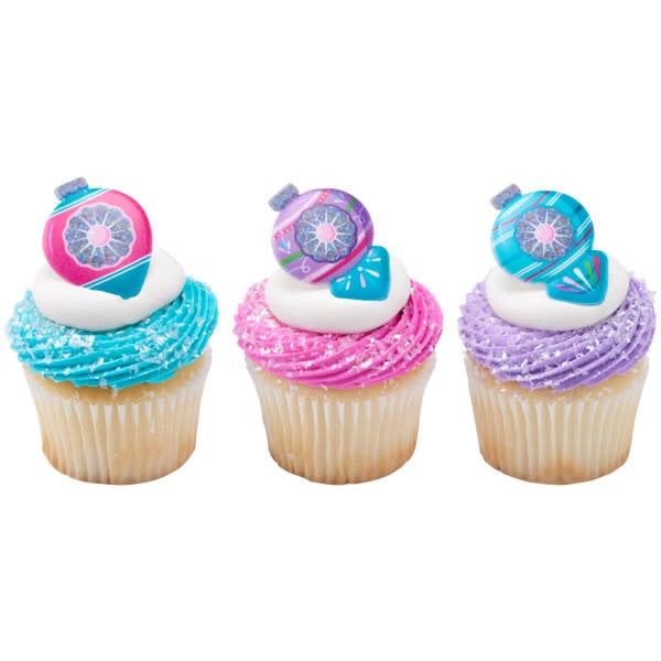 Christmas Bauble Cupcake Rings (12/pkg)