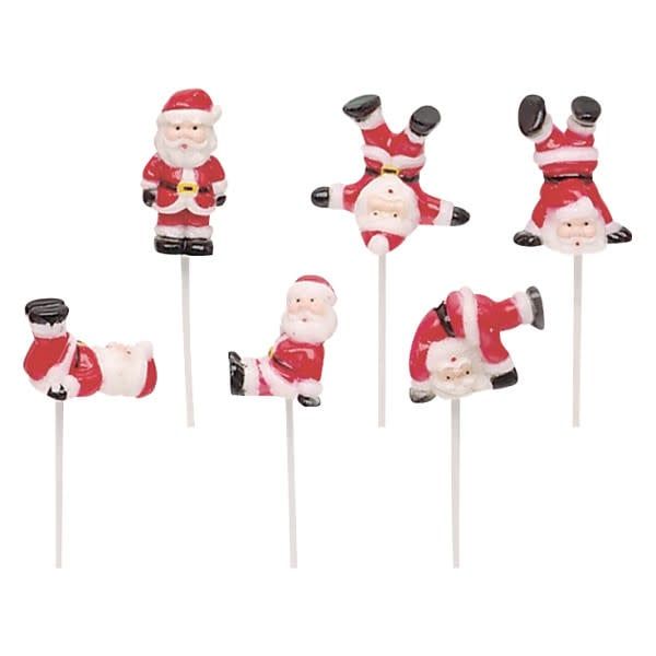 Tumbling Santas Cupcake Picks (6/pkg)