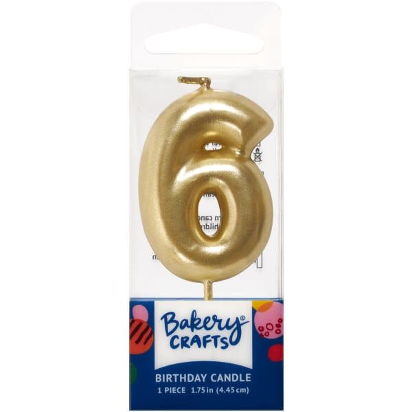 Mini Gold "6" Candle