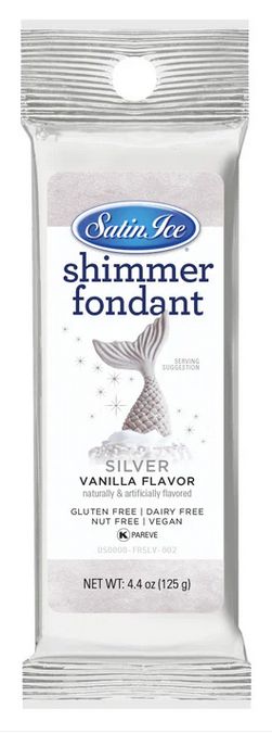 Satin Ice Silver Shimmer Fondant (4.4oz)
