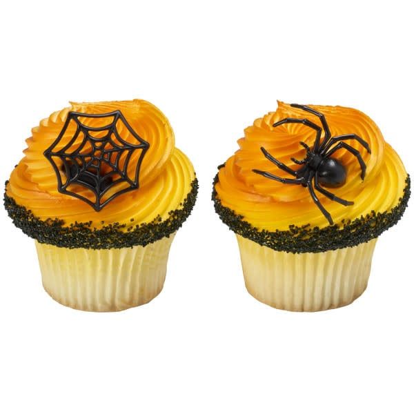 Ghoulish Spider and Web Cupcake Rings (12ct)