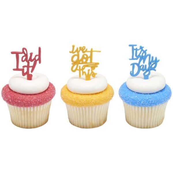 Inspiration Assortment Colorful Cupcake Picks (12ct)