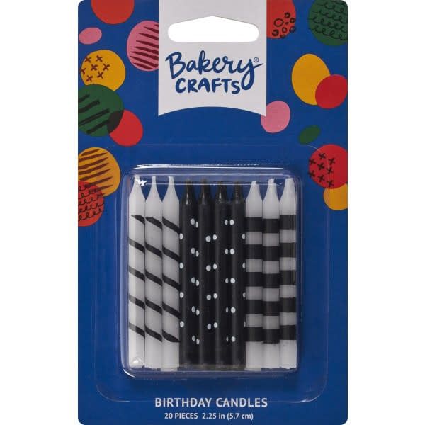 Black and White - Stripes &amp; Dots Candles (20 count)