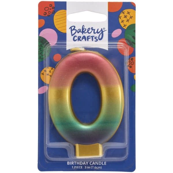 Metallic Rainbow Candle "0"
