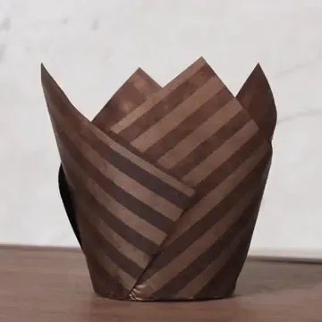 Brown  Stripes Tulip Baking Cups (50 ct)
