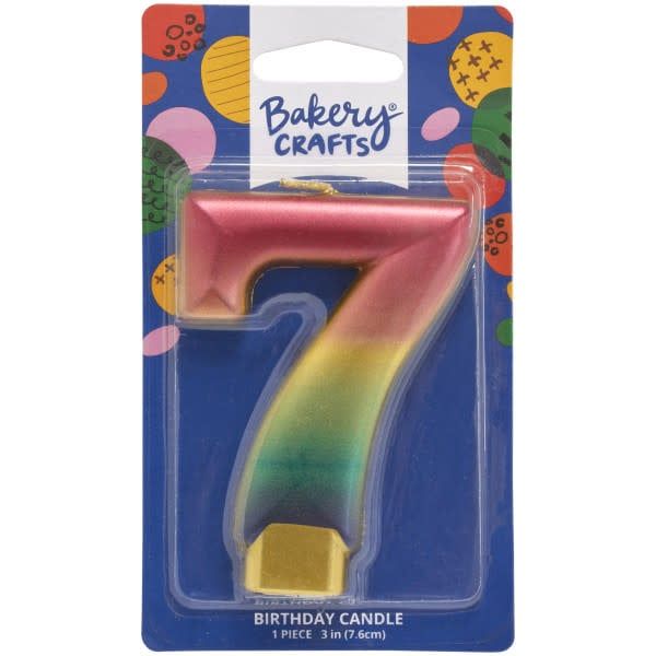 Metallic Rainbow Candle "7"