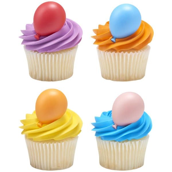 Bright Rainbown Balloon Cupcake Picks (12 ct)