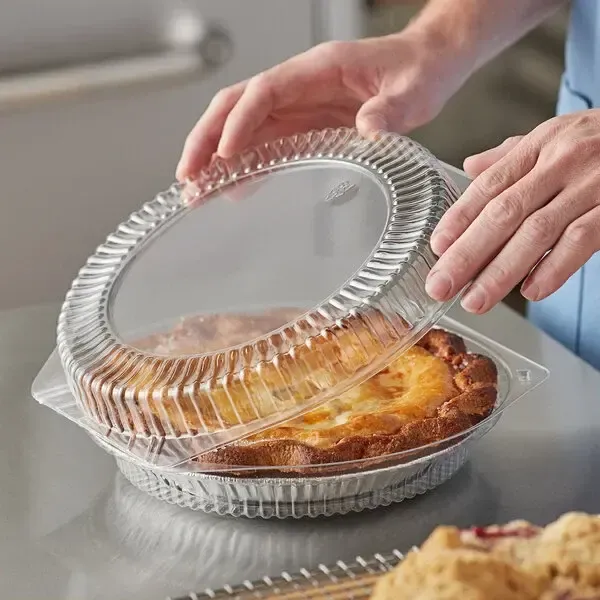 Clear Hinged  Full Coverage  Pie Container (9 Inch)