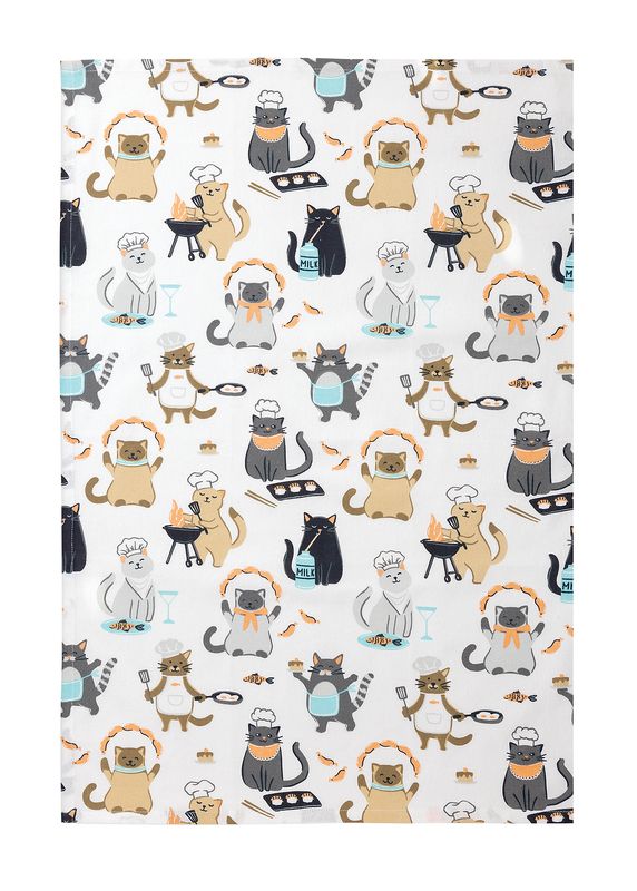 Designer Print Towel  (Culinary Cats)