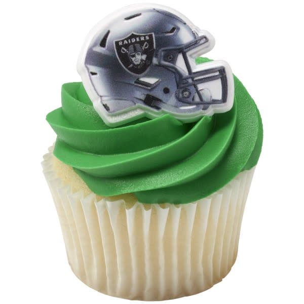 Las Vegas Raiders Helmet Cupcake Rings (12/pkg)