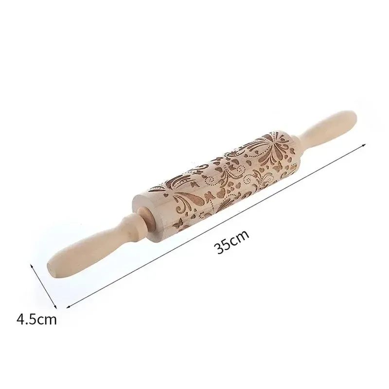 Embossing Rolling Pin (Flowers &amp; Butterflies)