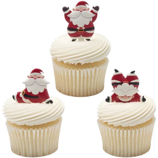 Tumbling Santas Cupcake Picks (6ct)