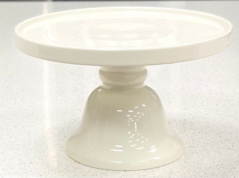 Cake Stand - White Ceramic (8.5"Diameter, 5 1/8" Tall)