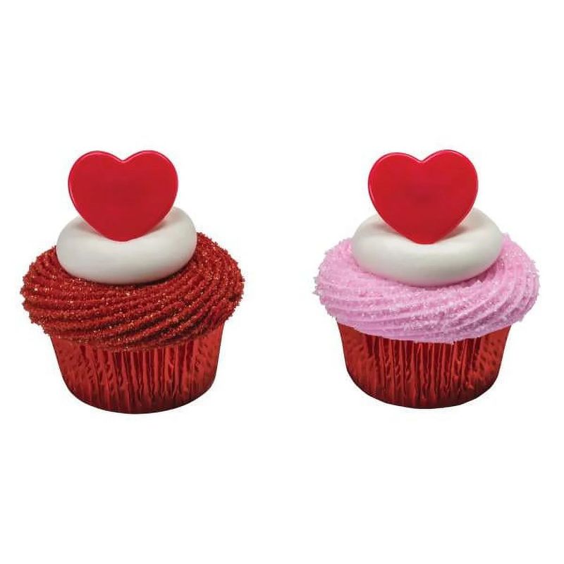 Red Heart Cupcake Rings (12ct)