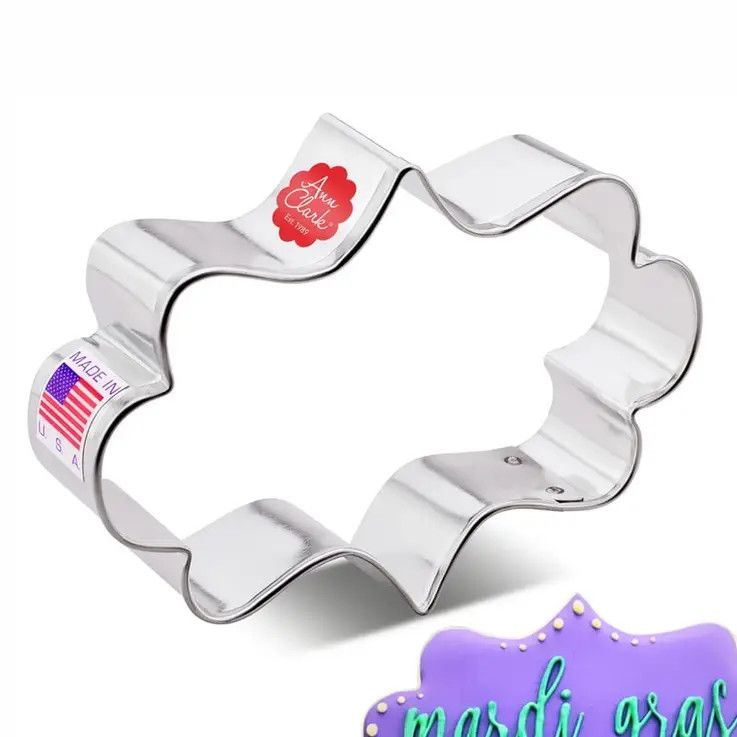 Long Fancy Plaque Cookie Cutter (4 1/8")