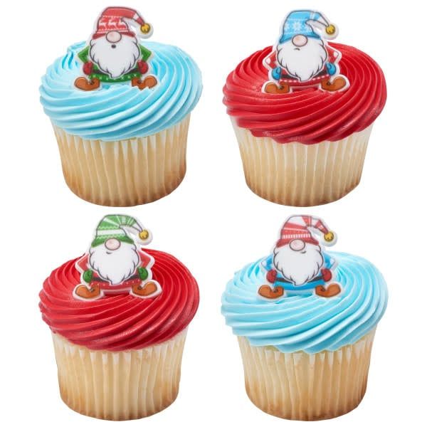 Holiday Gnome Cupcake Rings (12/pkg)
