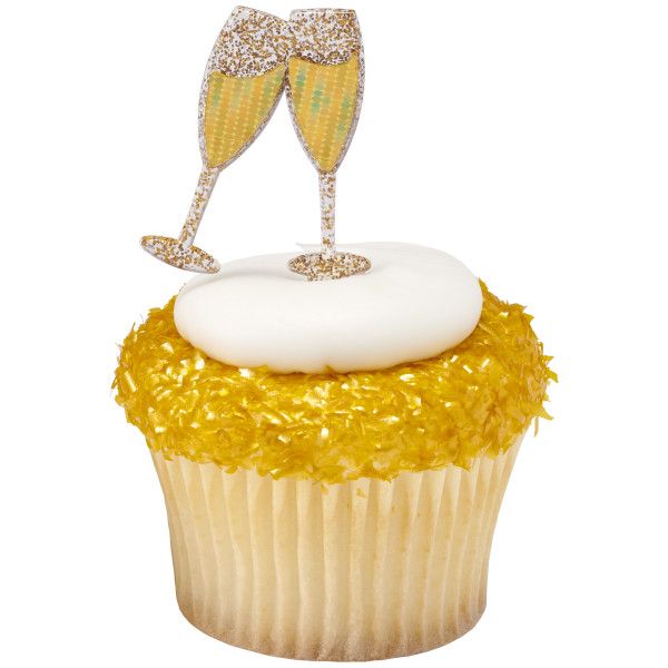 Toasting Glasses - Gold (12 Count)