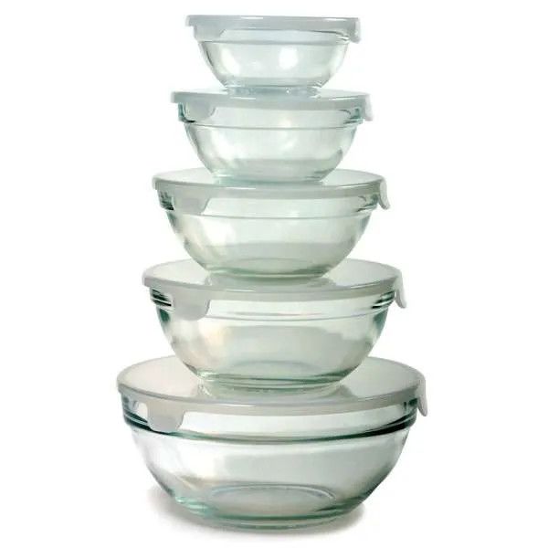 10 Piece Nesting Bowl Set with Lids (Glass)