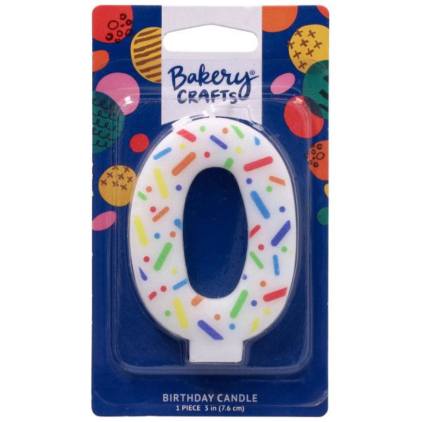 Rainbow Sprinkle Numeral Candles (0)