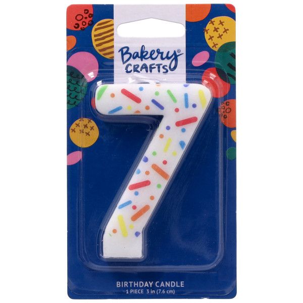 Rainbow Sprinkle Numeral Candles (7)