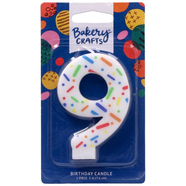 Rainbow Sprinkle Numeral Candles (9)