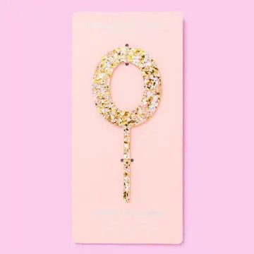 Pearl Confetti Cake Topper "0"