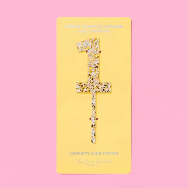 Pearl Confetti Cake Topper "1"