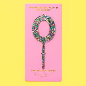 Colorful  Confetti Cake Topper "0"