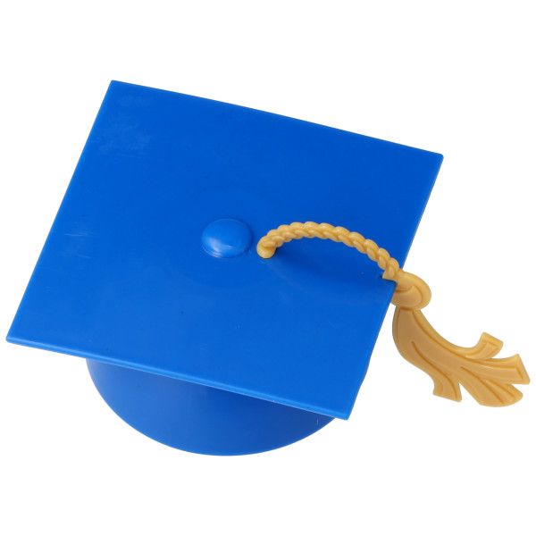 Graduation Cap with Tassel - (Blue/Smooth)