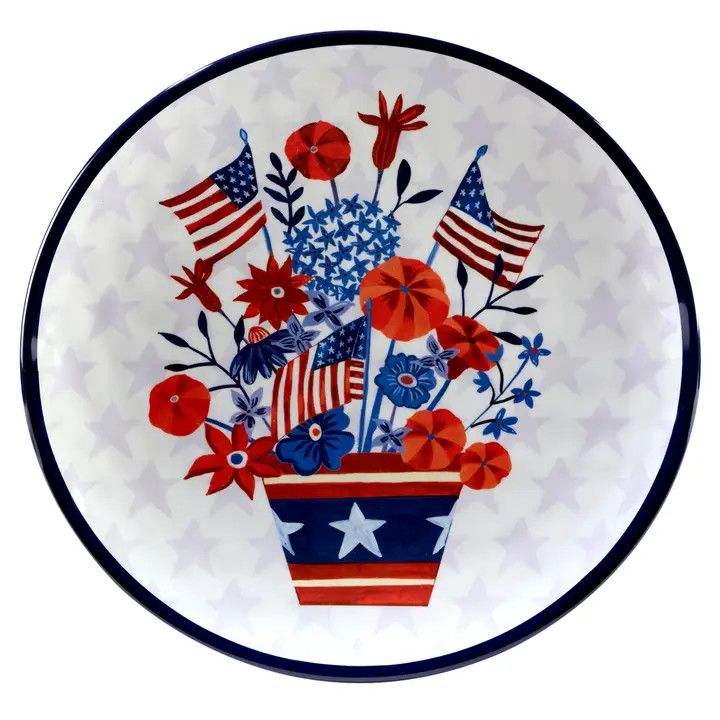 Stars &amp; Stripes Melamine Round Platter (14 in)