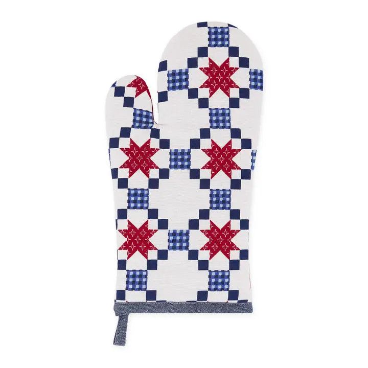Americana Quilted Printed Oven Mitt ( 2 sided design) 13 X 7 inches