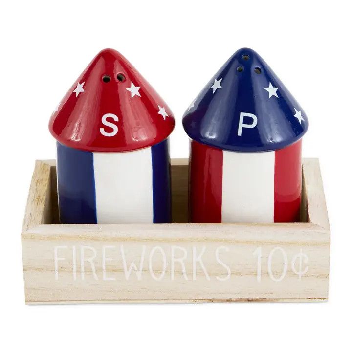 Fireworks Ceramic Salt &amp; Pepper Shaker Set