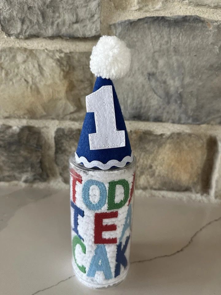 Cake Smashing Bib Set (w/ Blue Hat)