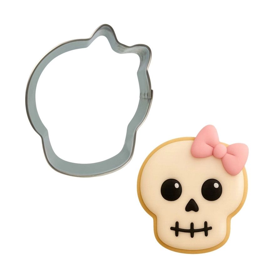 Spooky Cute Skull w/Bow (3")
