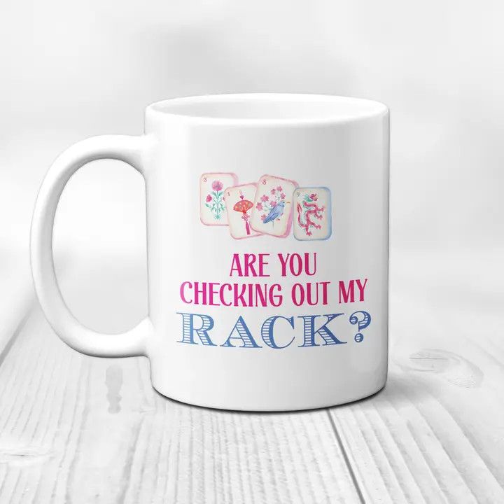 Ceramic Mug (Mahjong Humor -Rack ) 15oz