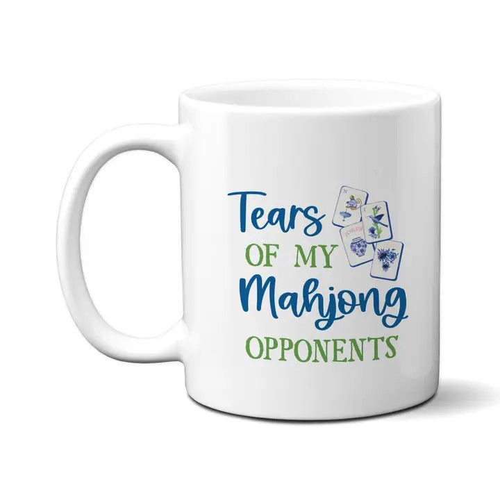 Ceramic Mug (Mahjong Humor -Tears) 15oz