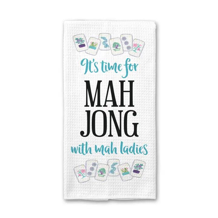Mahjong -  Tea Towel (Mah Jong w/Mah Ladies)