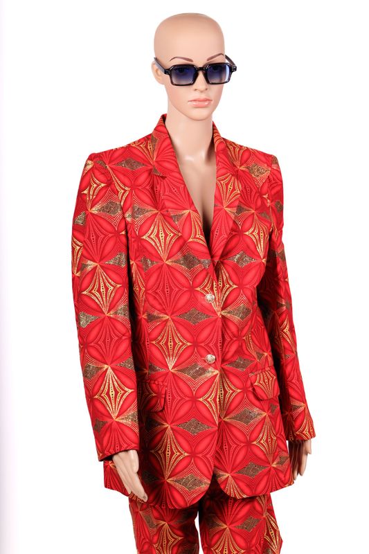 Veste rouge motifs dorés